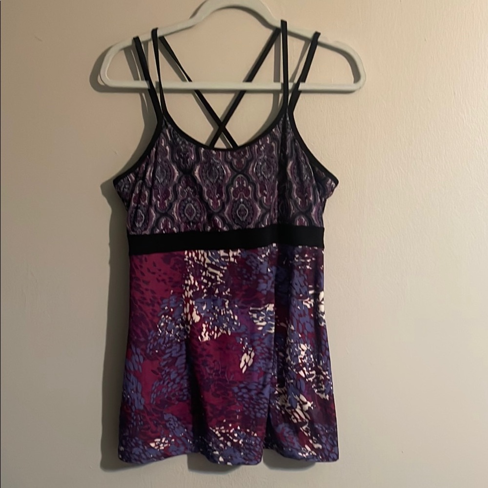 Purple and Black Women's Tank Top